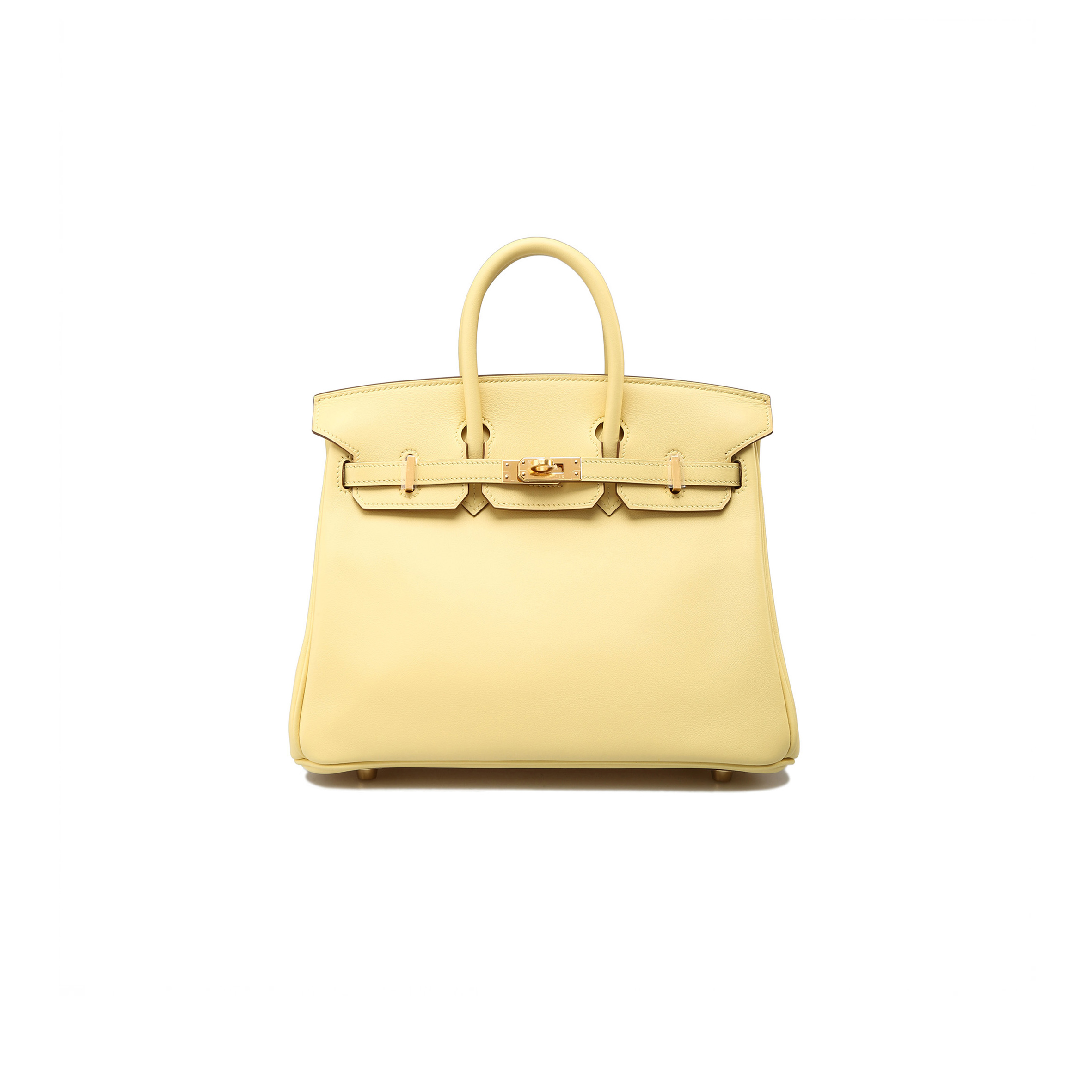 HERMES MASTER BIRKIN 25 SWIFT LEATHER GOOSE EGG YELLOW GOLD BUCKLE BAG H049362CK07 (25*20*13cm)